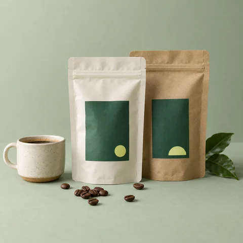 Embalagem de café usada no pedido de demonstração.